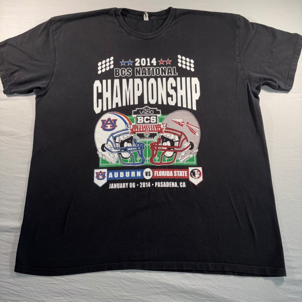 Alstyle 2014 BCS National Championship Auburn vs Florida State T-Shirt 2XL Black